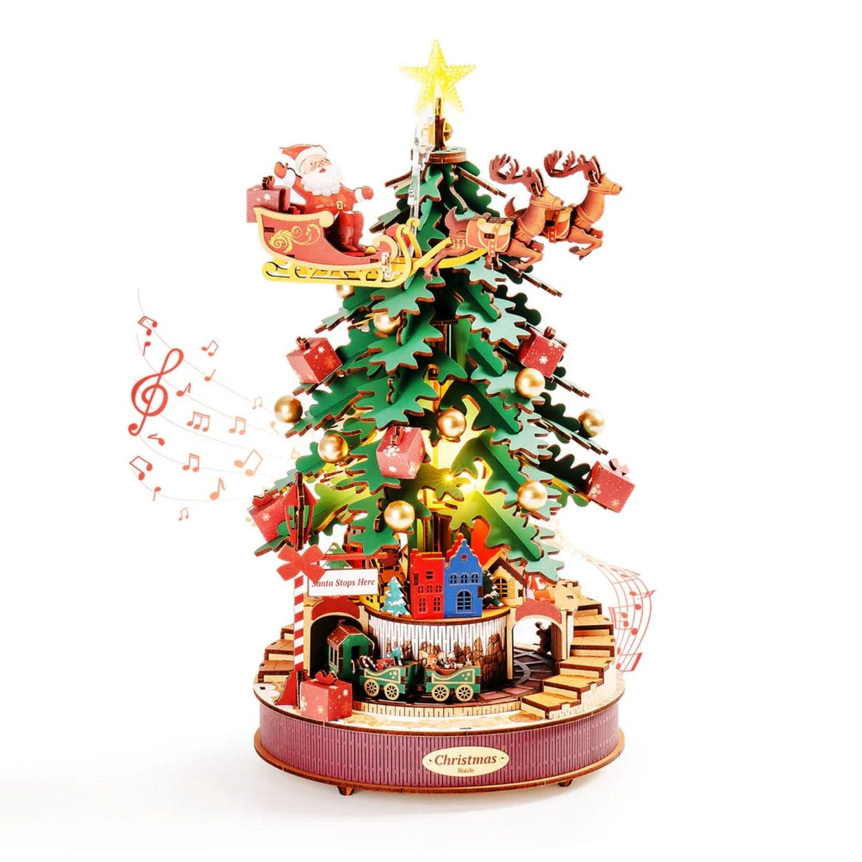 Rolife - Miniatura Armable Christmas Melody Tree Árbol de Navidad Musical