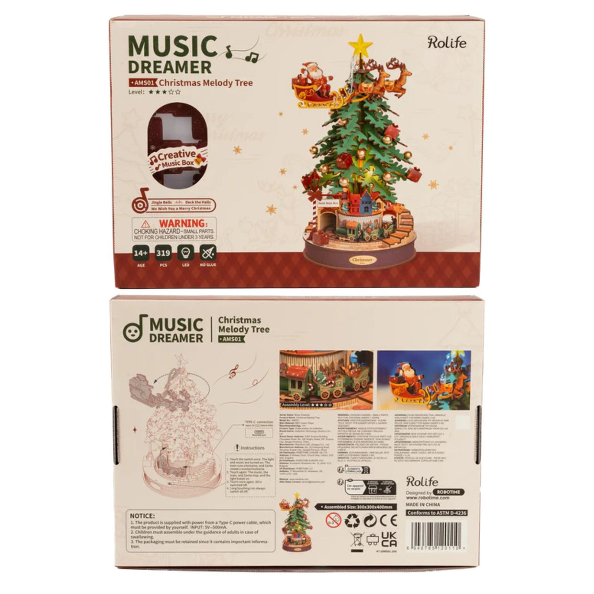 Rolife - Miniatura Armable Christmas Melody Tree Árbol de Navidad Musical