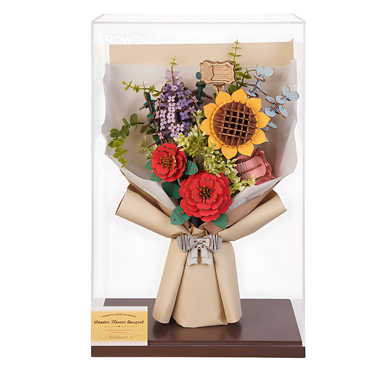 Rowood Wooden Bloom Craft - Miniatura Armable Flower Bouquet (Ramo de Flores)