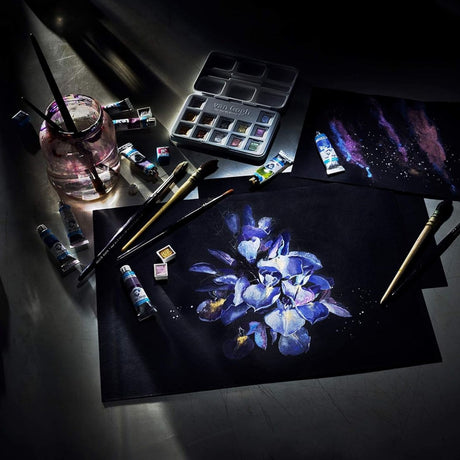 Van Gogh Black Paper - Pack 12 Hojas Papel Acuarela Negro A4 21 x 29,7 cm