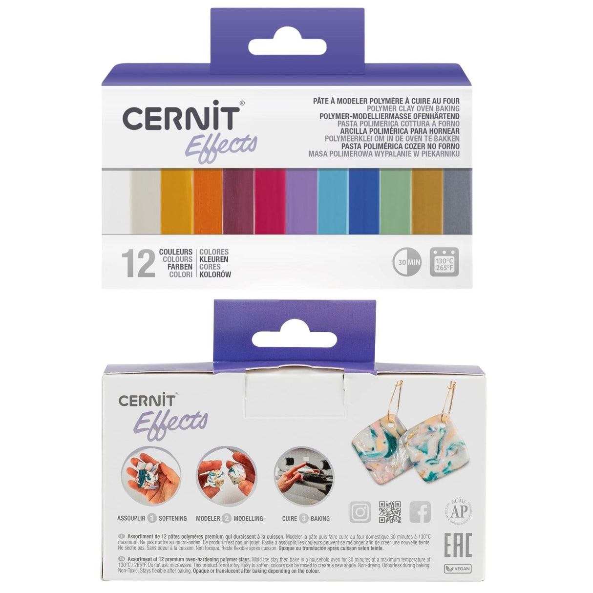 Cernit - Set 12 Arcillas Poliméricas Effects 25 g