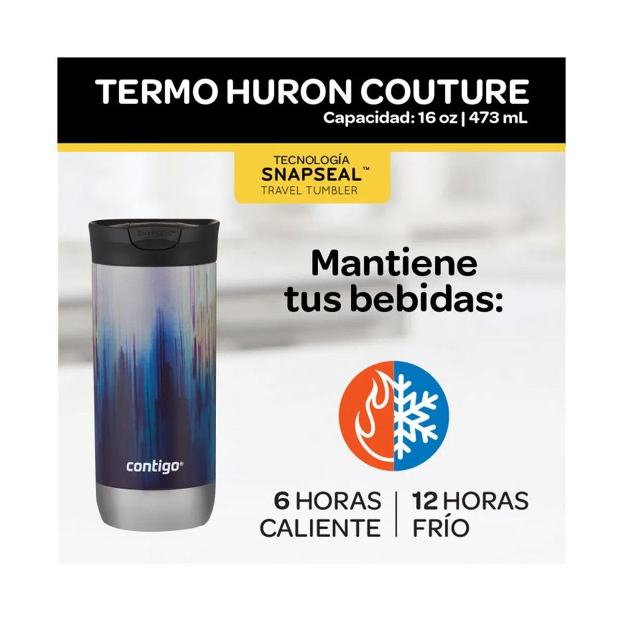 Contigo - Vaso Térmico Huron Courture Snapseal 2.0 Mug 473 ml Merlot Airbrush