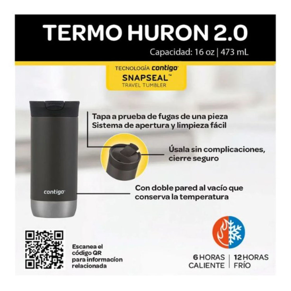 Contigo - Vaso Térmico Huron Snapseal 2.0 Mug 473 ml Blue Corn