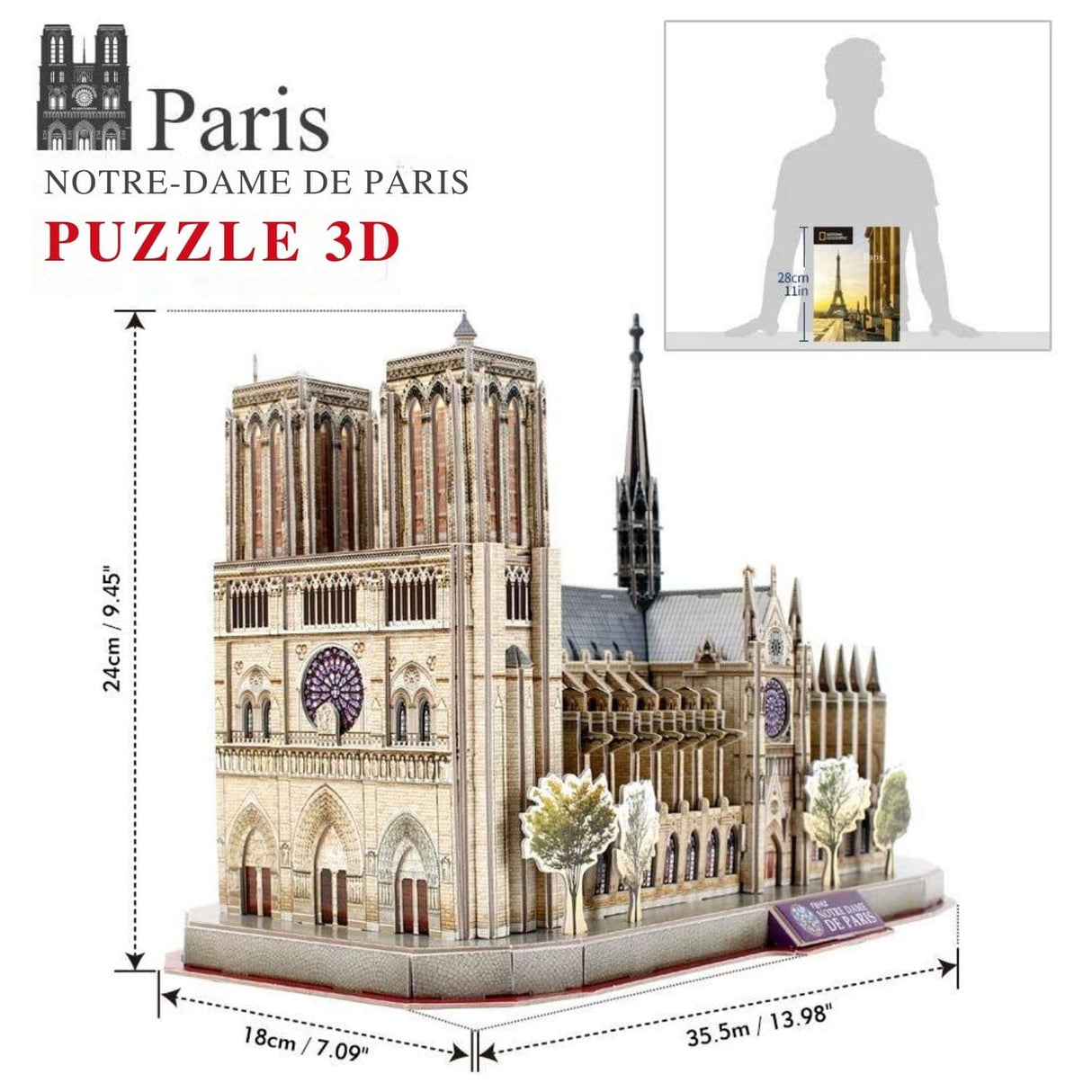 Cubicfun National Geographic - Puzzle 3D Catedral Notre Dame de Paris