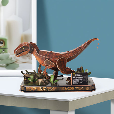 Cubicfun National Geographic - Puzzle 3D Dinosaurio Velocirraptor