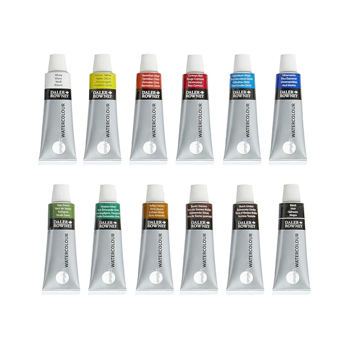 Daler Rowney Simply - Set 12 Acuarelas 12 ml