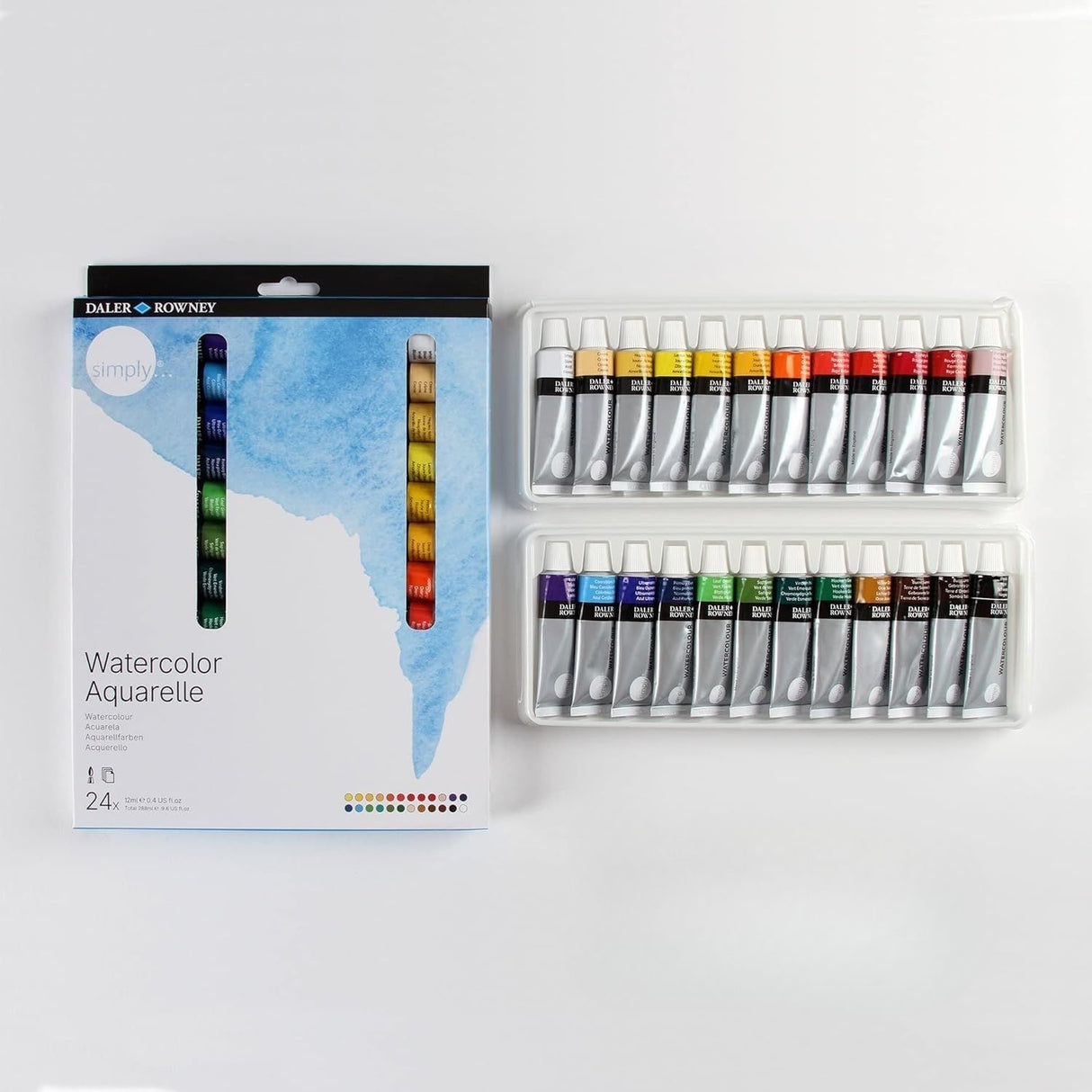 Daler Rowney Simply - Set 24 Acuarelas Tubos 12 ml