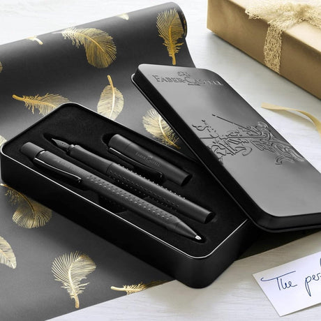 Faber Castell Grip Edition - Kit Pluma M y Bolígrafo XB All Black