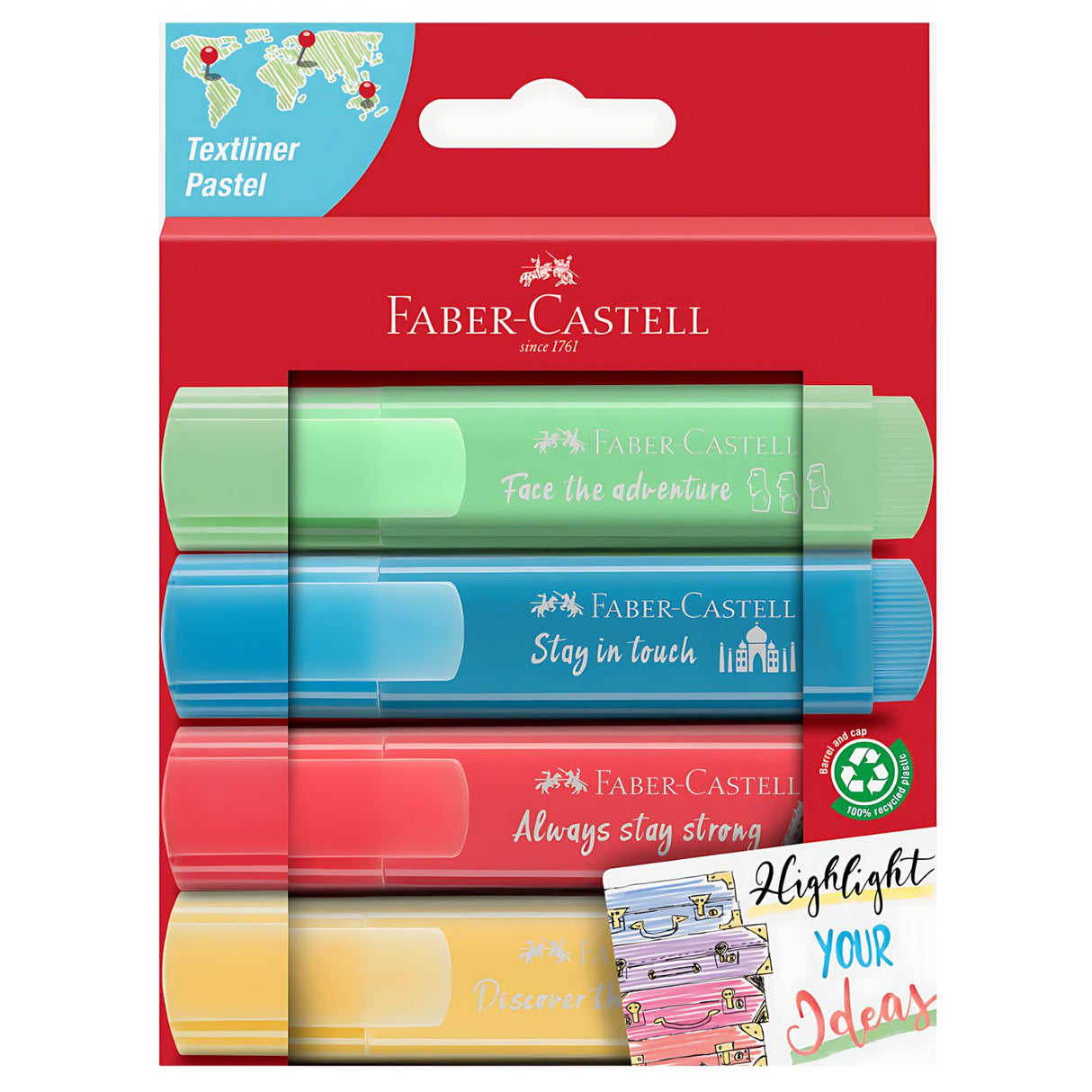 Faber Castell - Set 4 Destacadores Pastel