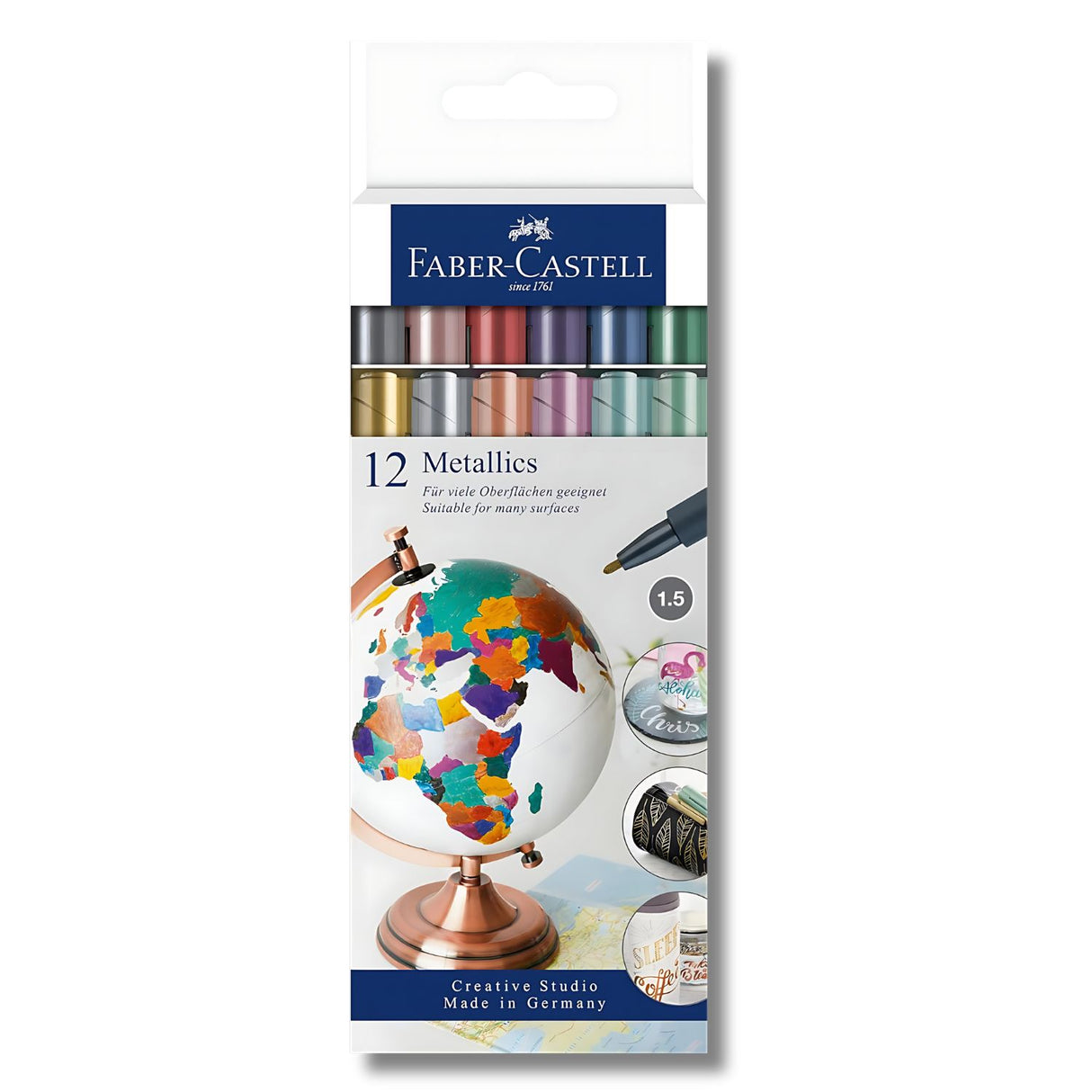 Faber-Castell Metallics - Set 12 Marcadores Multisuperficie