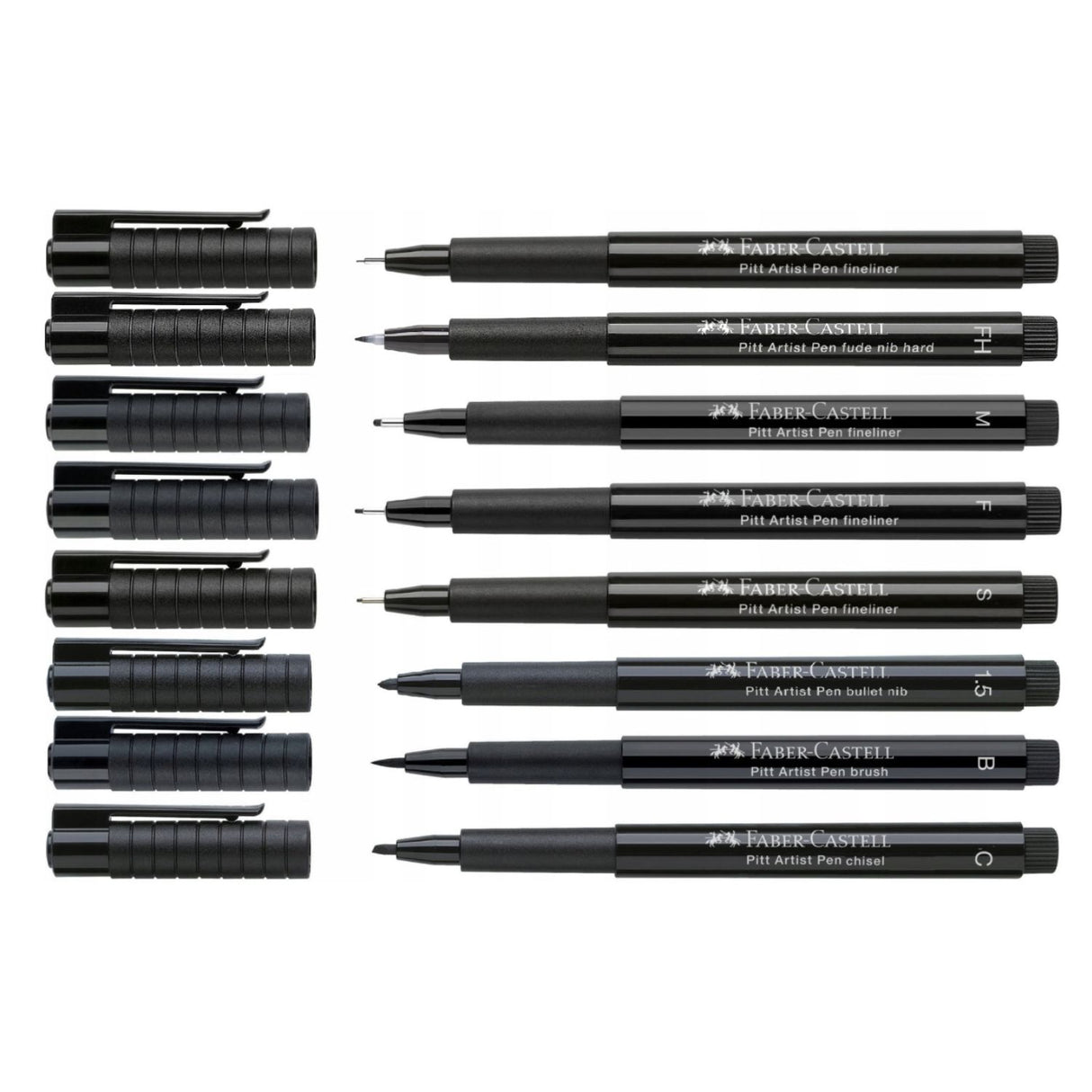 Faber Castell Pitt Artist Pen - Set 8 Tiralíneas Black