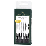 Faber-Castell Pitt - Set 6 Tiralíneas Negro Surtidos