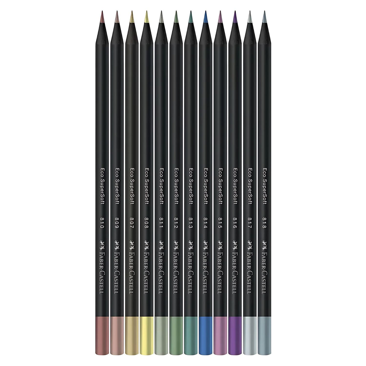 Faber Castell SuperSoft - Set 12 Lápices de Colores Metálicos