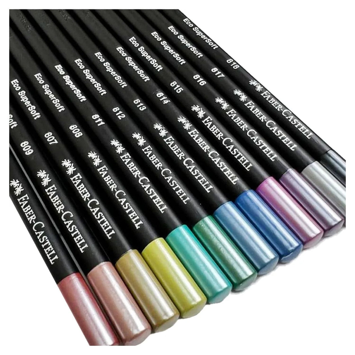 Faber Castell SuperSoft - Set 12 Lápices de Colores Metálicos