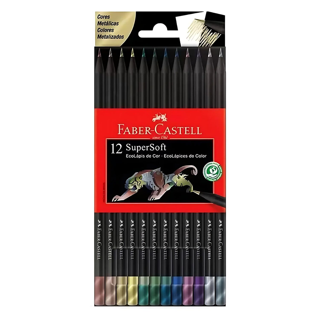 Faber Castell SuperSoft - Set 12 Lápices de Colores Metálicos