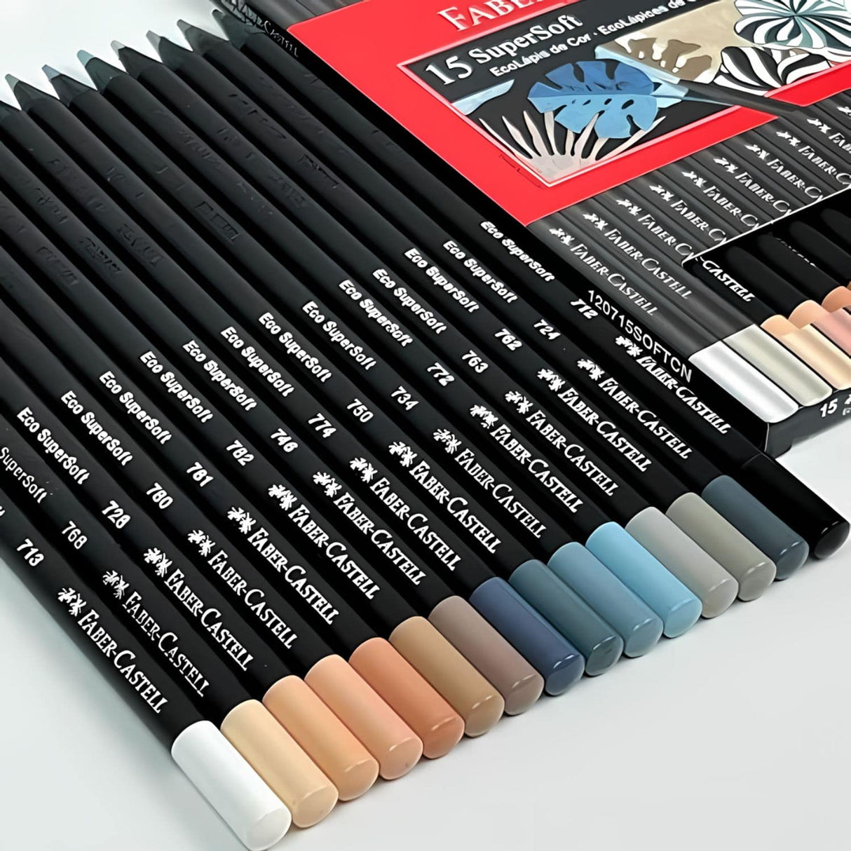 Faber Castell SuperSoft - Set 15 Lápices de Colores Colores Neutros