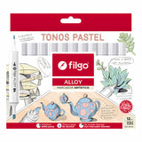 Filgo Alloy - Set 12 Marcadores al Alcohol Tonos Pastel