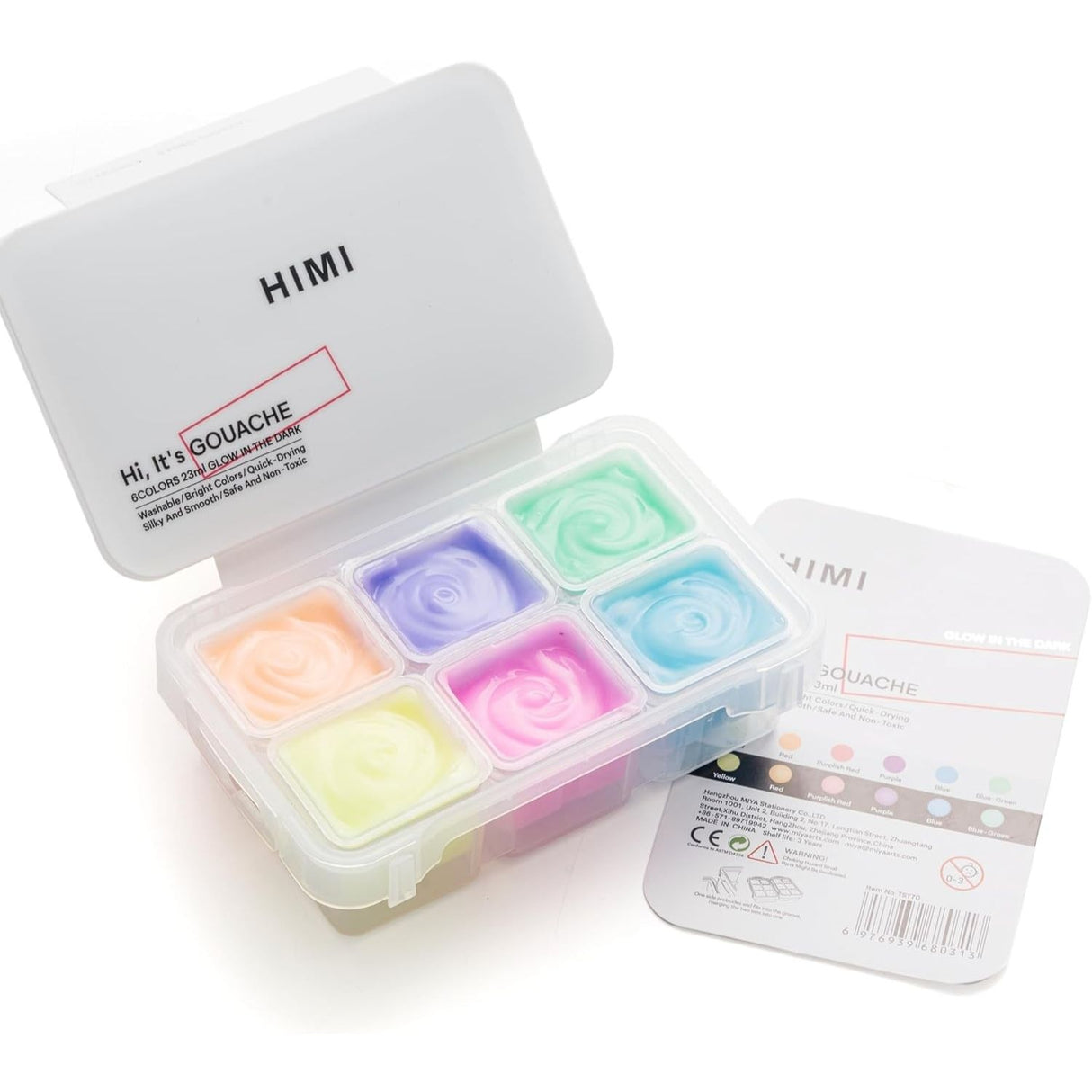 Himi - Set 6 Gouache Glow in the Dark Potes 23 ml