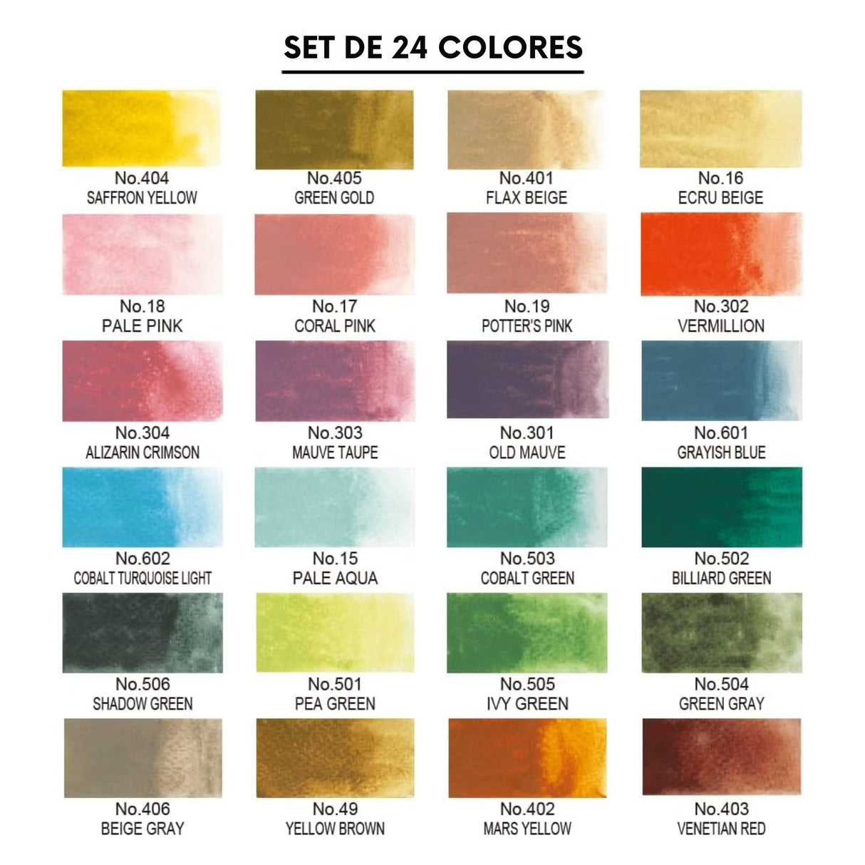 Kuretake Gansai Tambi - Set 24 Acuarelas II Art Nouveau Colors