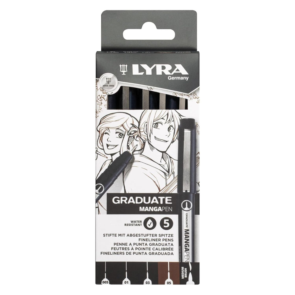 Lyra Graduate - Set 5 Tiralíneas Manga Pen