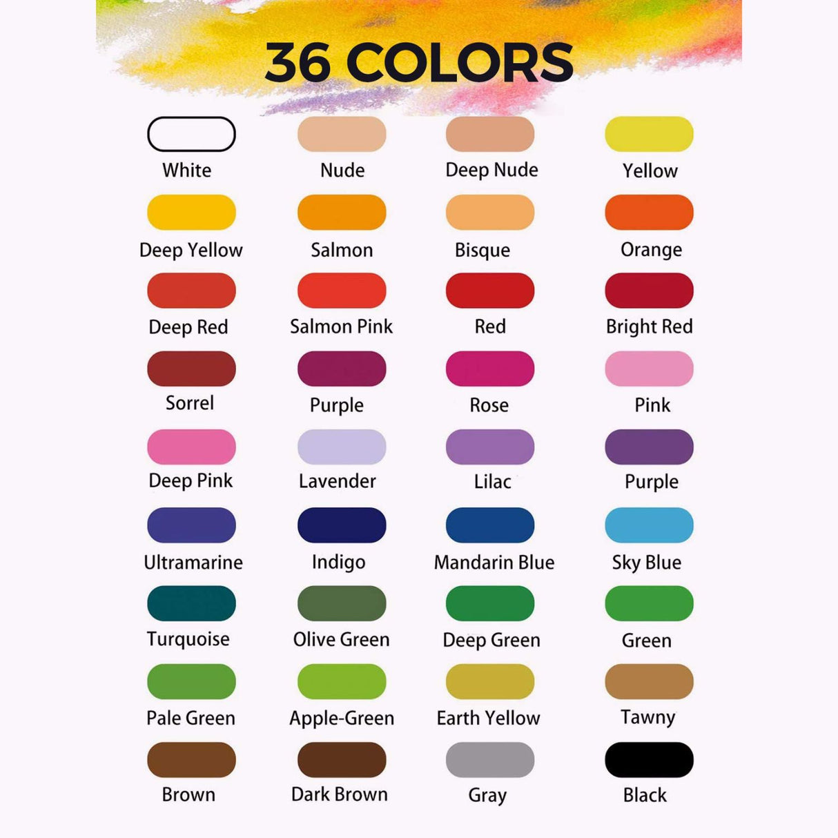 Miya - Kit Acuarelas 36 Colores Caja Metálica Rosada