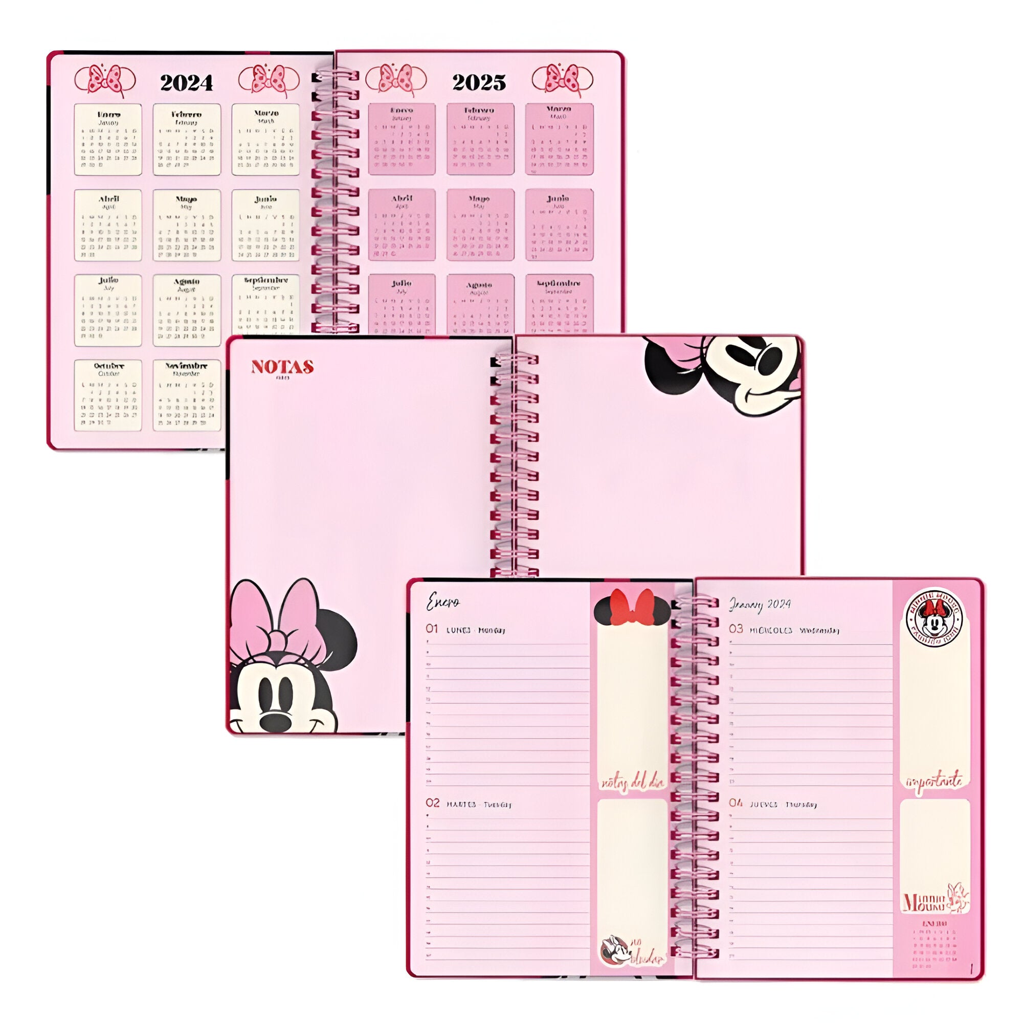 Agenda Mooving 2024 2 Días Por Página 14 X 20 Cm Minnie Mouse – Dibu Chile