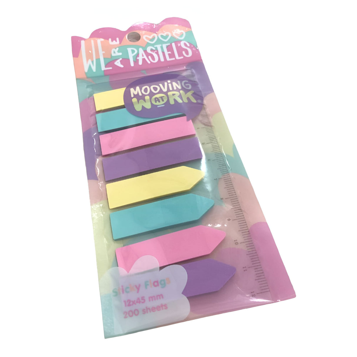 Mooving at Work - Pack 200 Banderitas Adhesivas Pastel con Regla