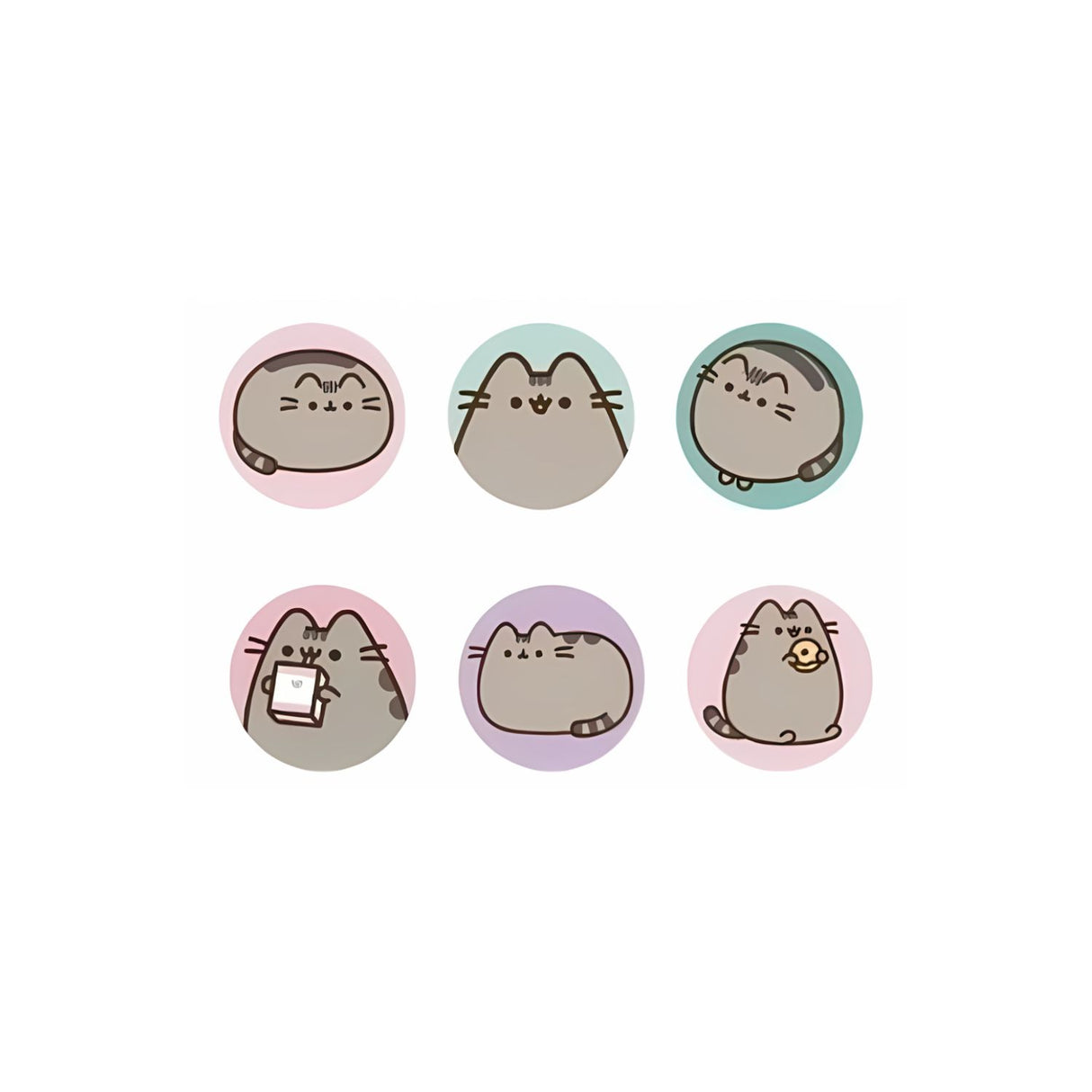 Mooving at Work - Cinta Washi Tape Pusheen con Stickers Redondos