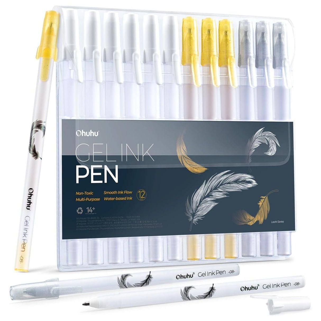 Ohuhu Gel Ink Pen - Set 12 Lápices Tinta Gel