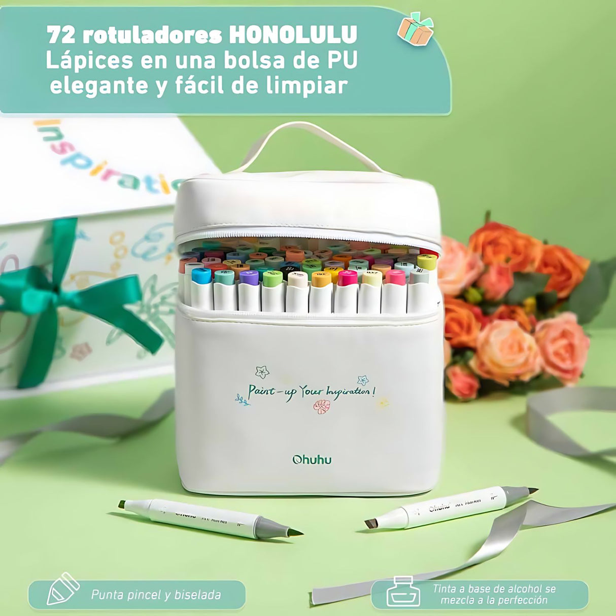 Ohuhu - Kit 72 Marcadores al Alcohol Honolulu A Caja de Regalo