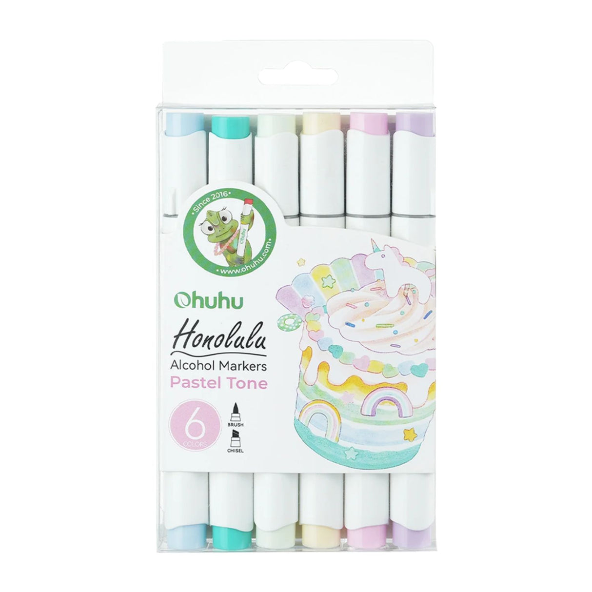 Ohuhu - Set 6 Marcadores al Alcohol Honolulu A Doble Punta Pastel Tone