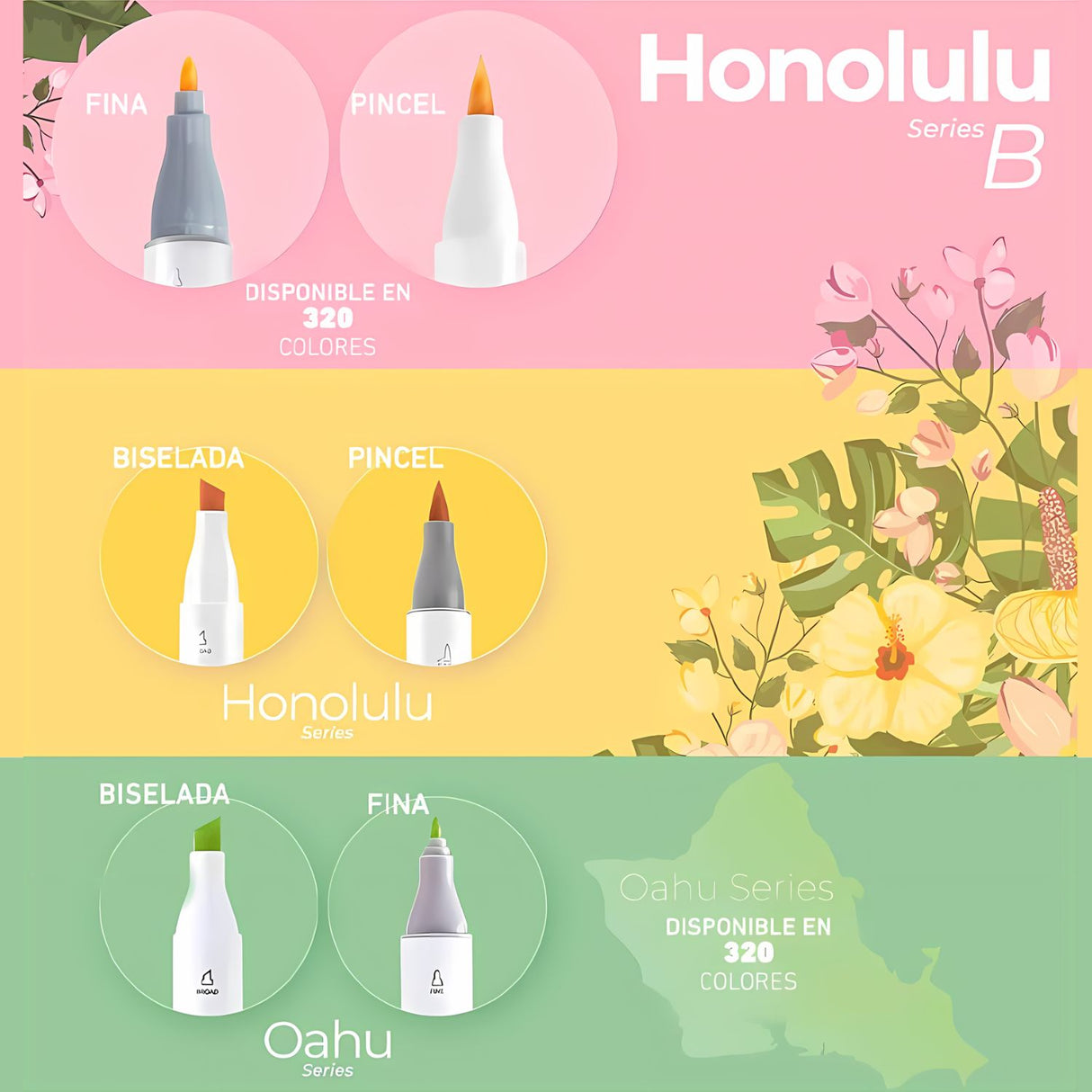 Ohuhu - Set 72 Marcadores al Alcohol Honolulu B Doble Punta