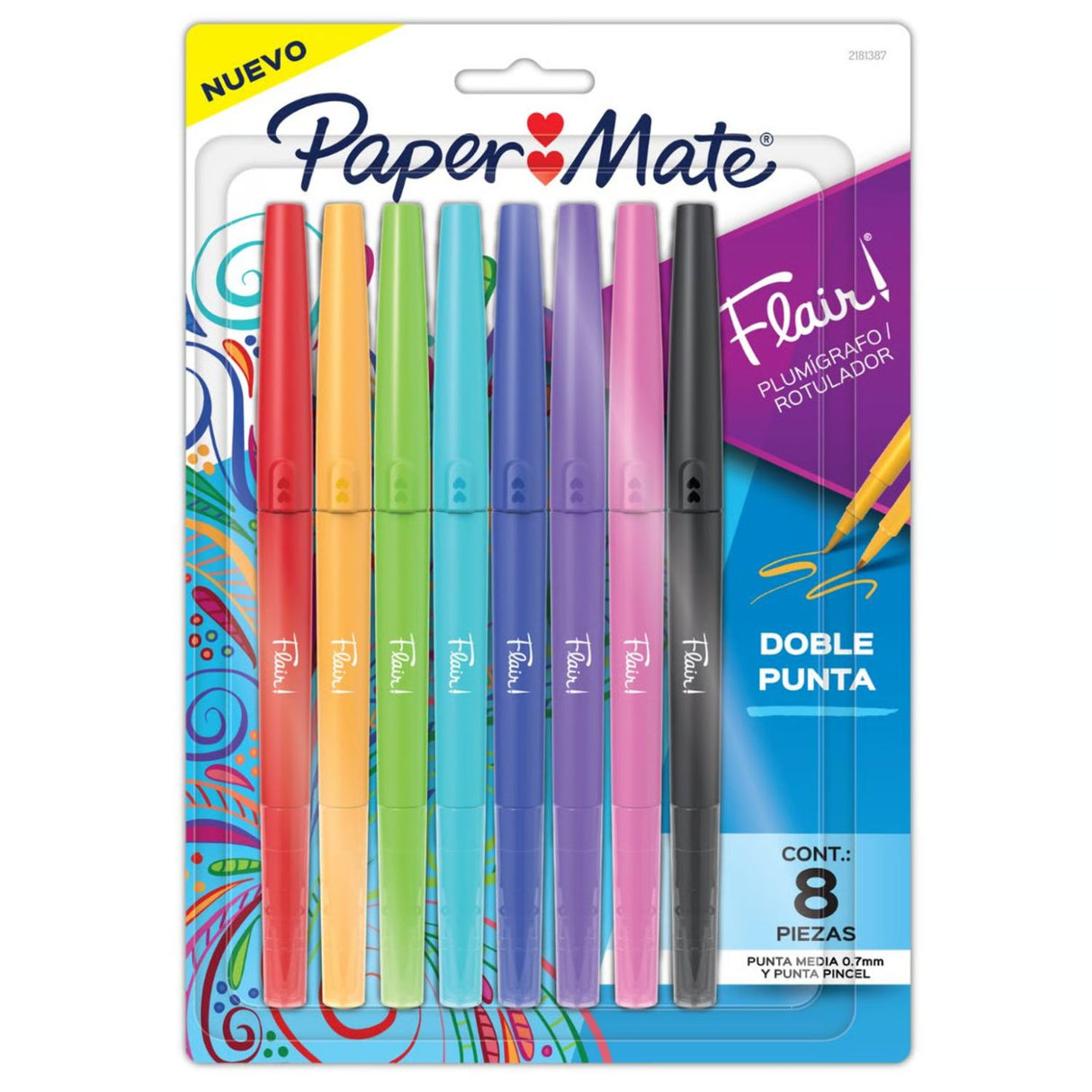 Paper Mate Flair - Set 8 Tiralíneas Doble Punta