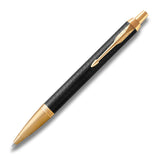 Parker Im Premium - Boligrafo Premium Black, Gold Trim, Punta Media, Tinta Azul