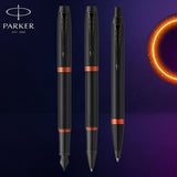 Parker - Pluma IM Vibrant Rings Punta Media Flame Orange