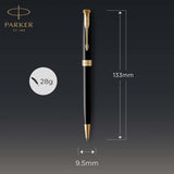 Parker Sonnet - Boligrafo Black Lacquer Gold Trim, Punta Media, Tinta Negra