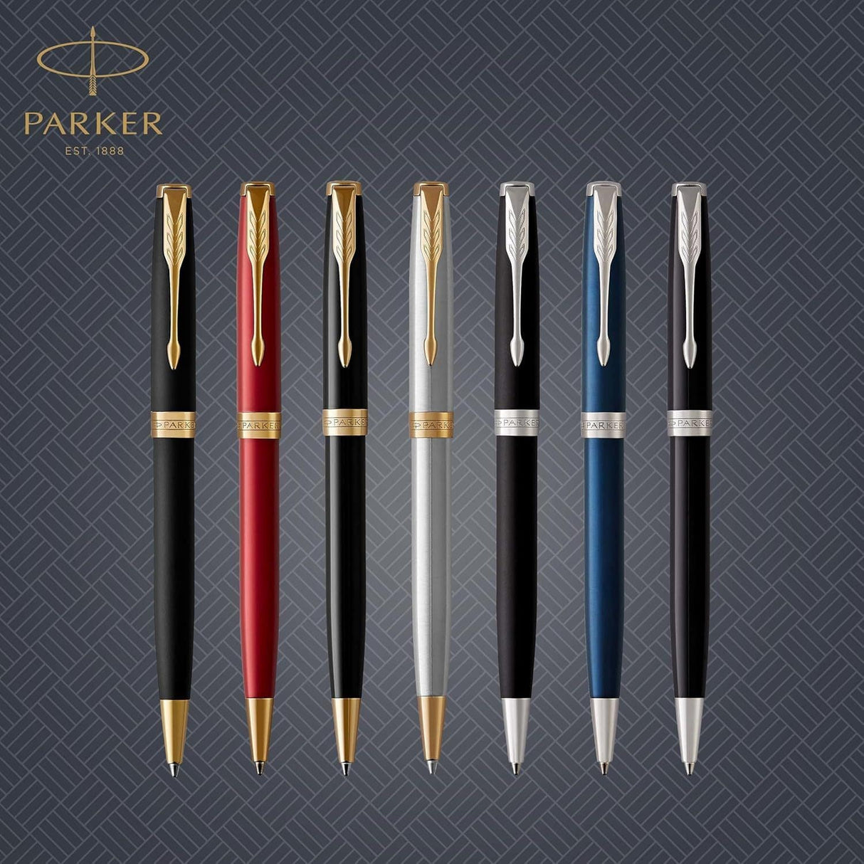 Parker Sonnet - Boligrafo Black Lacquer Gold Trim, Punta Media, Tinta Negra