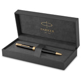 Parker Sonnet - Boligrafo Black Lacquer Gold Trim, Punta Media, Tinta Negra