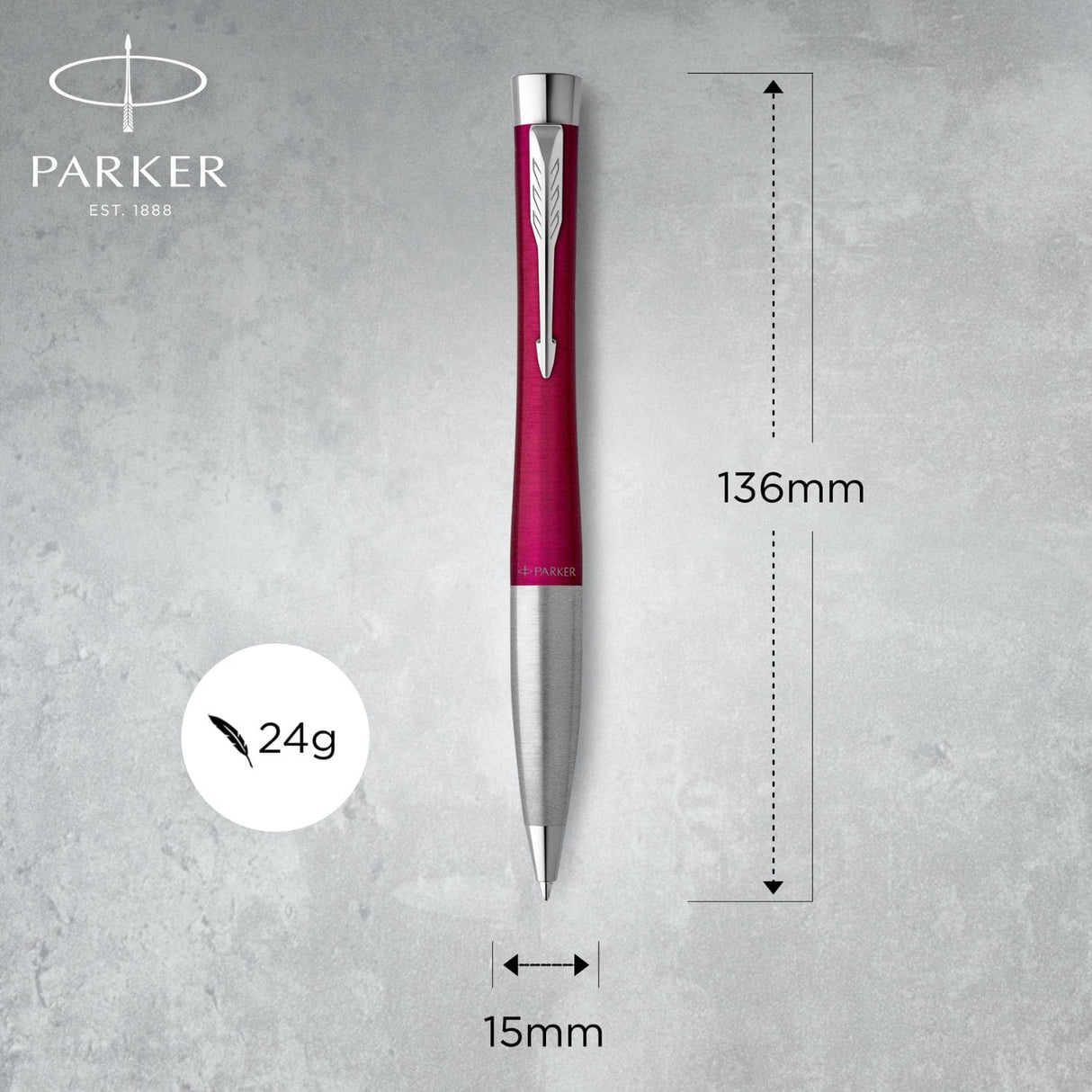 Parker Urban Twist - Boligrafo Magenta Lacquer, Chrome Trim