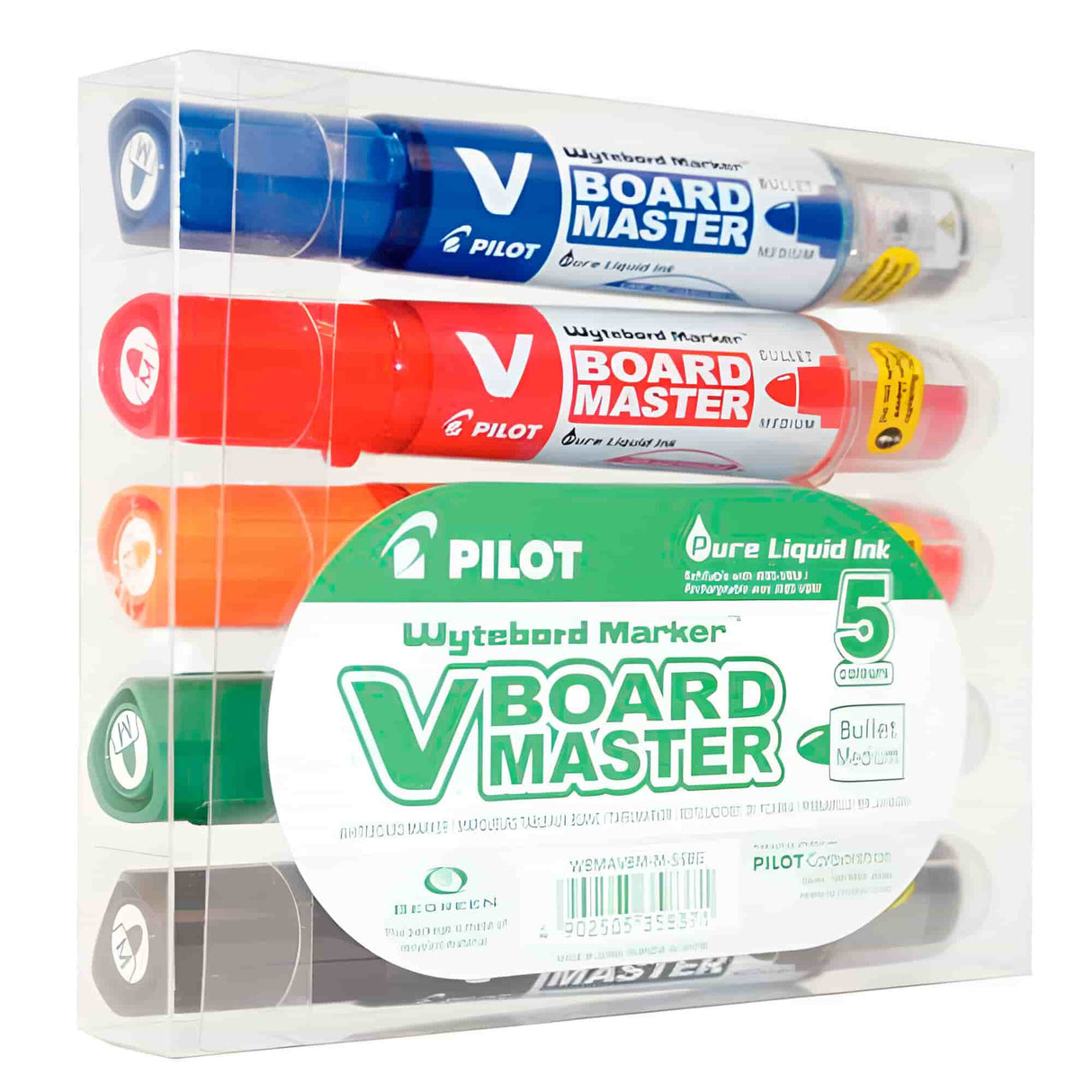 Pilot V Board Master - Set 5 Plumones de Pizarra Recargables Punta M