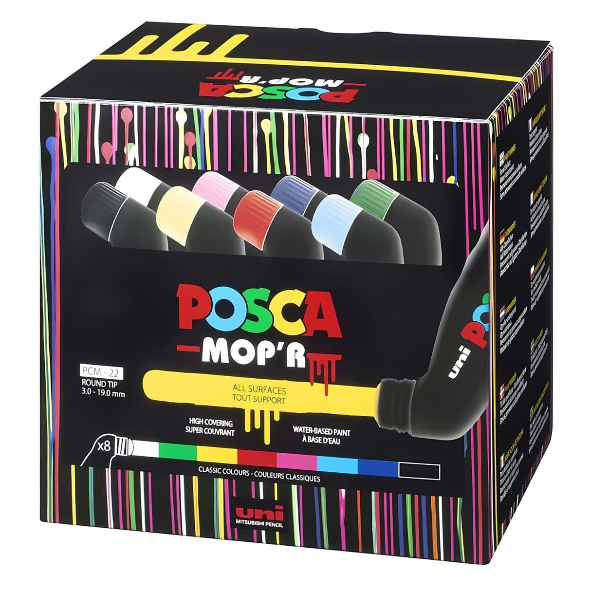 Posca MOP'R - Set 8 Marcadores Pintura PCM 22 Punta 3 a 19 mm