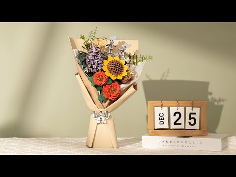 Rowood Wooden Bloom Craft - Miniatura Armable Flower Bouquet (Ramo de Flores)