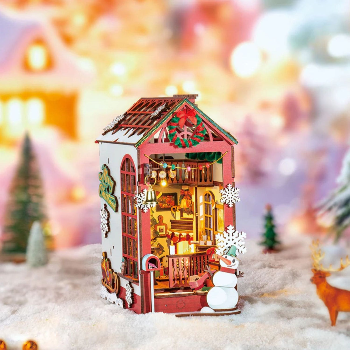 Rolife Booknook & Wonderland - Separador de Libros Christmas Indoor Scene