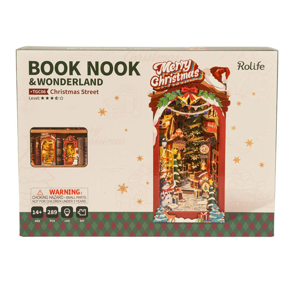 Rolife Booknook & Wonderland - Separador de Libros Christmas Street