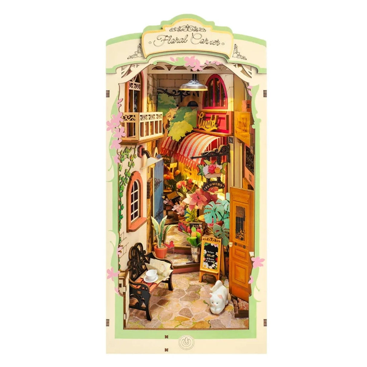 Rolife Booknook & Wonderland - Separador de Libros Floral Corner