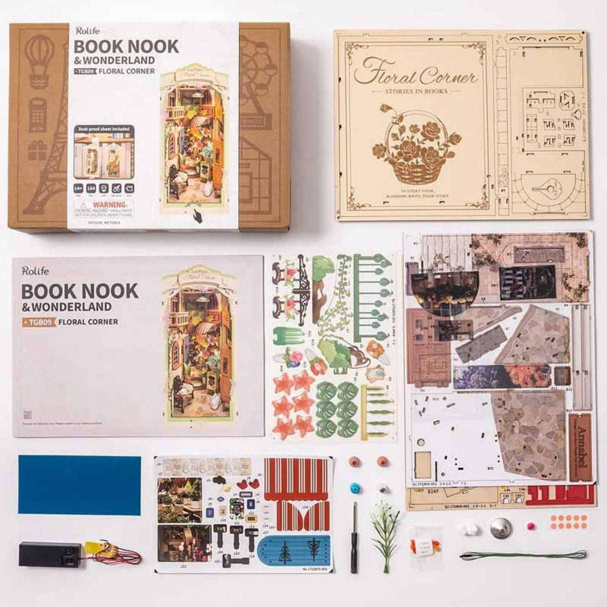 Rolife Booknook & Wonderland - Separador de Libros Floral Corner