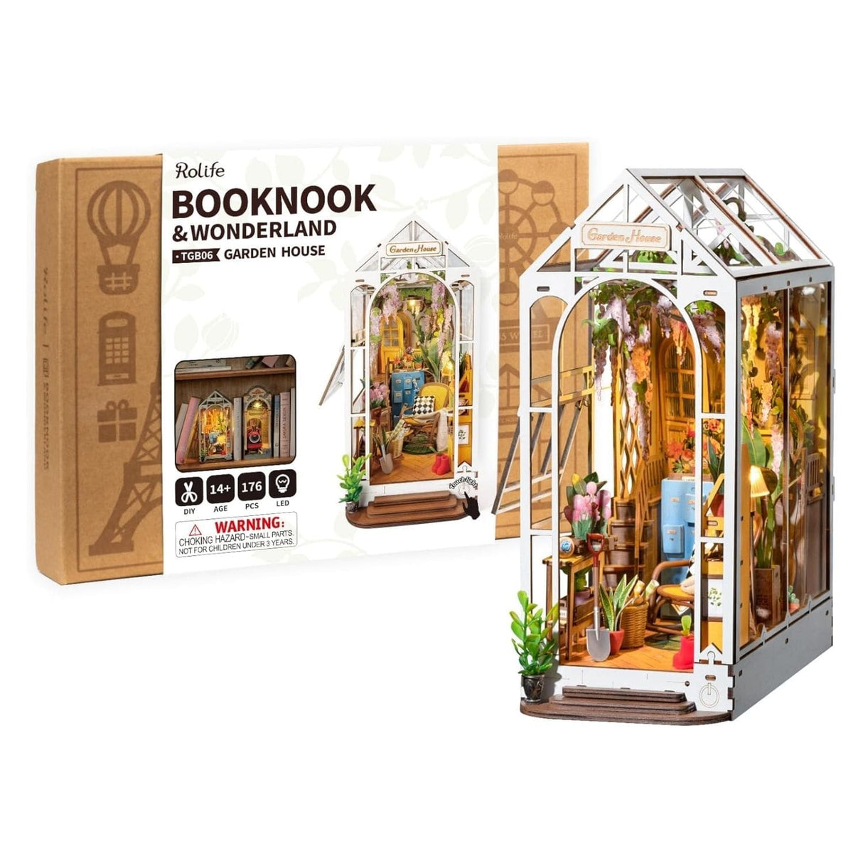 Rolife Booknook & Wonderland - Separador de Libros Garden House