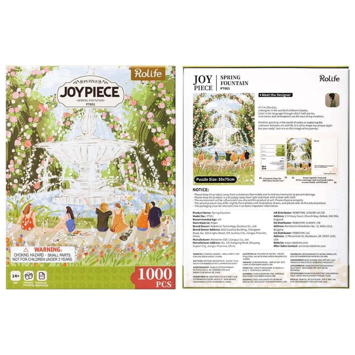 Rolife Joy Piece - Puzzle 1000 Piezas Spring Fountain