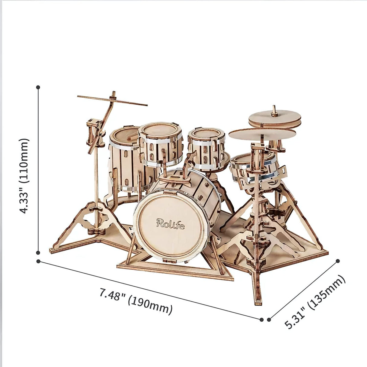 Rolife - Puzzle 3D Drum Kit Batería de Madera