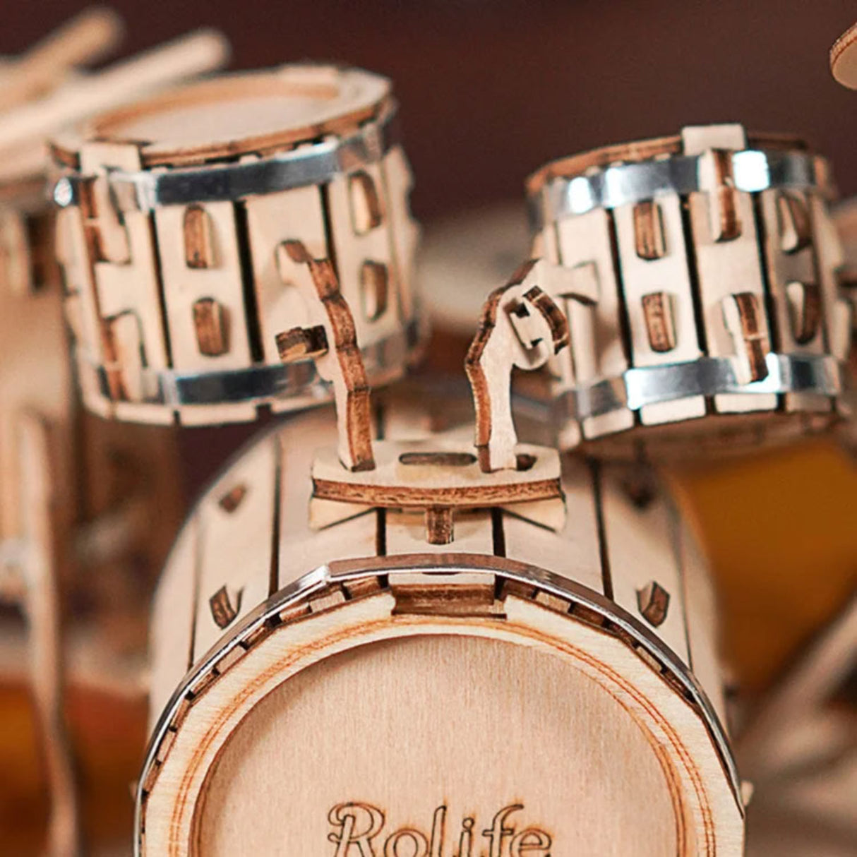 Rolife - Puzzle 3D Drum Kit Batería de Madera